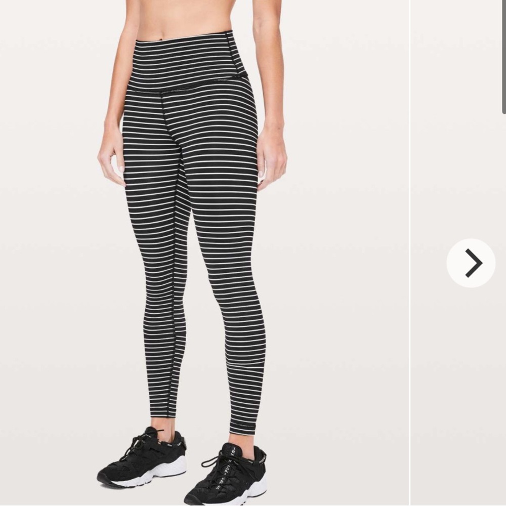 NWOT Lululemon Wunder Under High-Rise Tight 28” Stripe Black White Leggings
